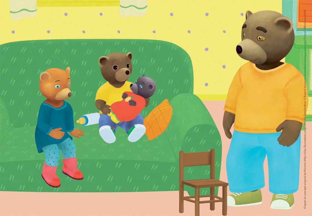 Petit ours brun et son amie sur le canapé puzzle en ligne