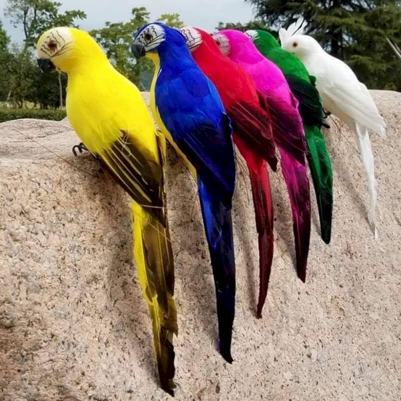 Kleurrijke papegaaien. online puzzel