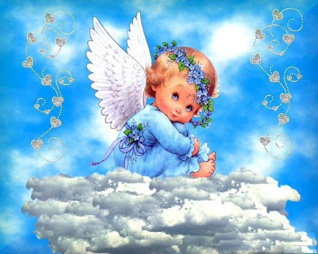 Маленький ангел на хмарі. онлайн пазл