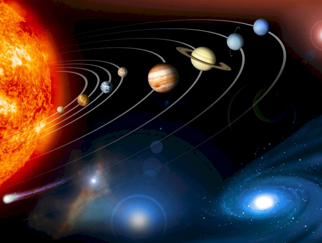 Planetariska systemet pussel på nätet