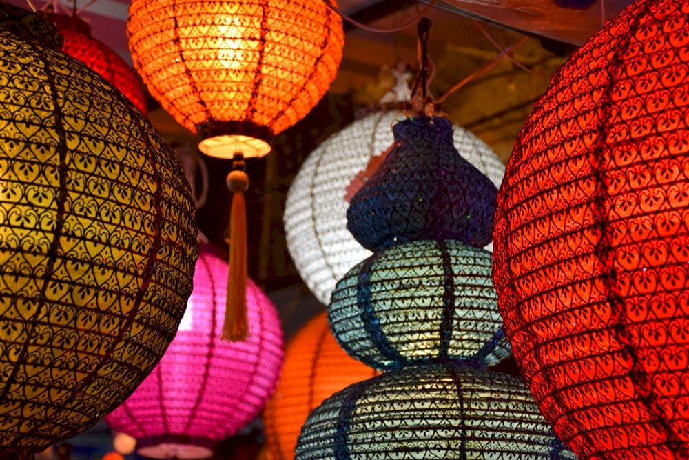 Thajské lampy v Chiang Rai online puzzle