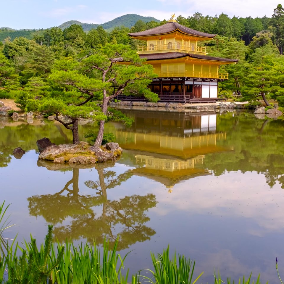 Zlatý chrám, Kjóto Japonsko skládačky online