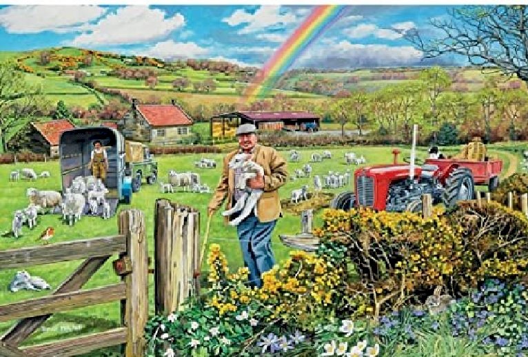 Landschap met een regenboog. legpuzzel online