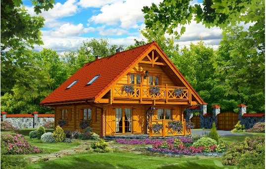 Maison en bois. puzzle en ligne