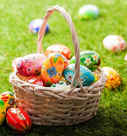 Velikonoční vejce v košíku. online puzzle