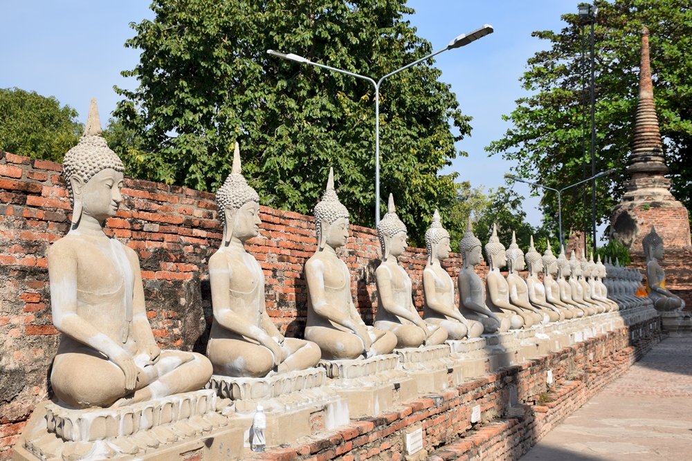 Boeddhistische tempel van Ayutthaya thailand online puzzel