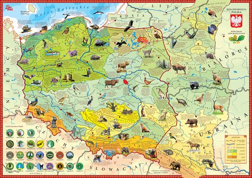 動物の地図。 ジグソーパズルオンライン