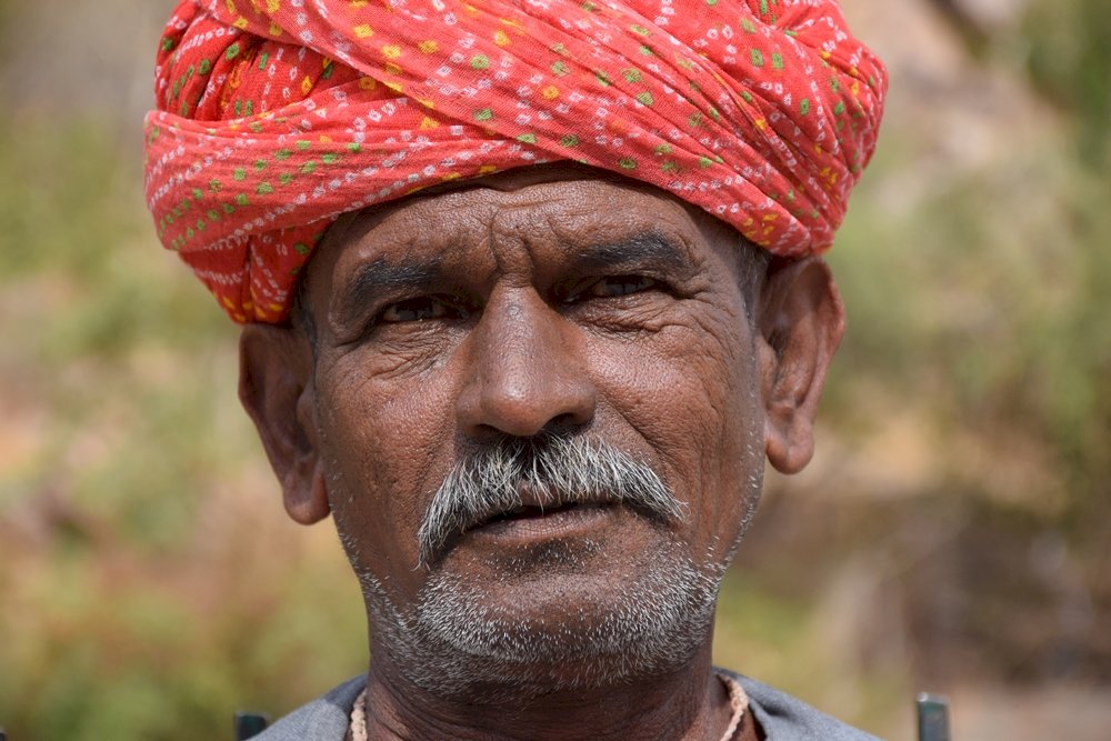 ansikten från Indien i Jaipur pussel på nätet