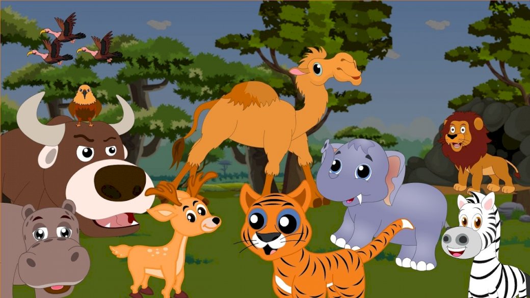Puzzle zvířata savana a džungle skládačky online