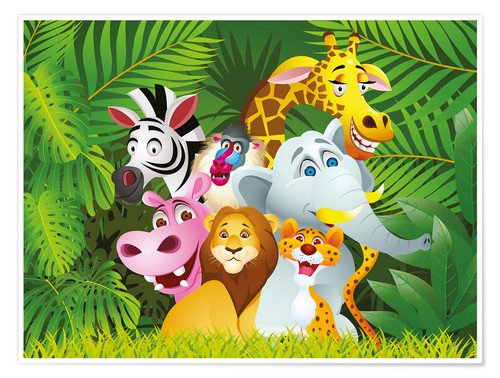 Jungle en savanne dieren online puzzel