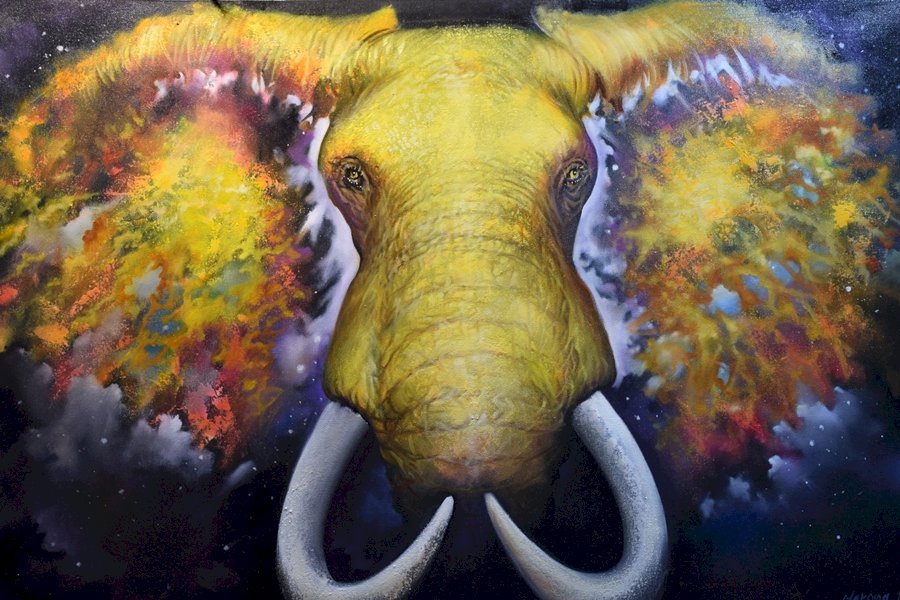 слон, рисуван от тайландски онлайн пъзел