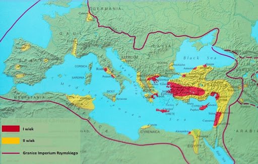 Карта христианства I-II века онлайн-пазл