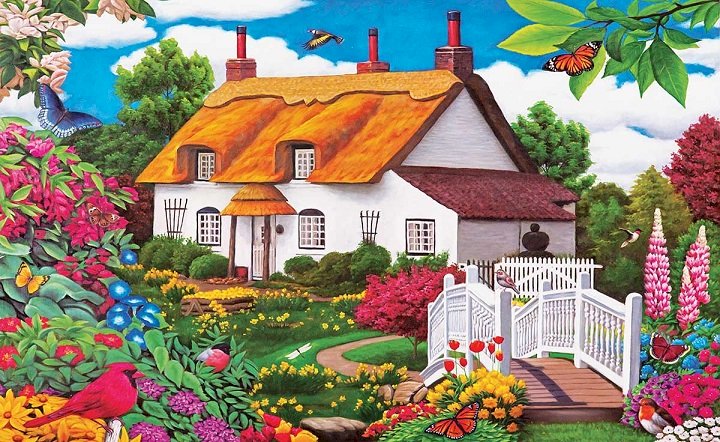 O casă pictată. jigsaw puzzle online