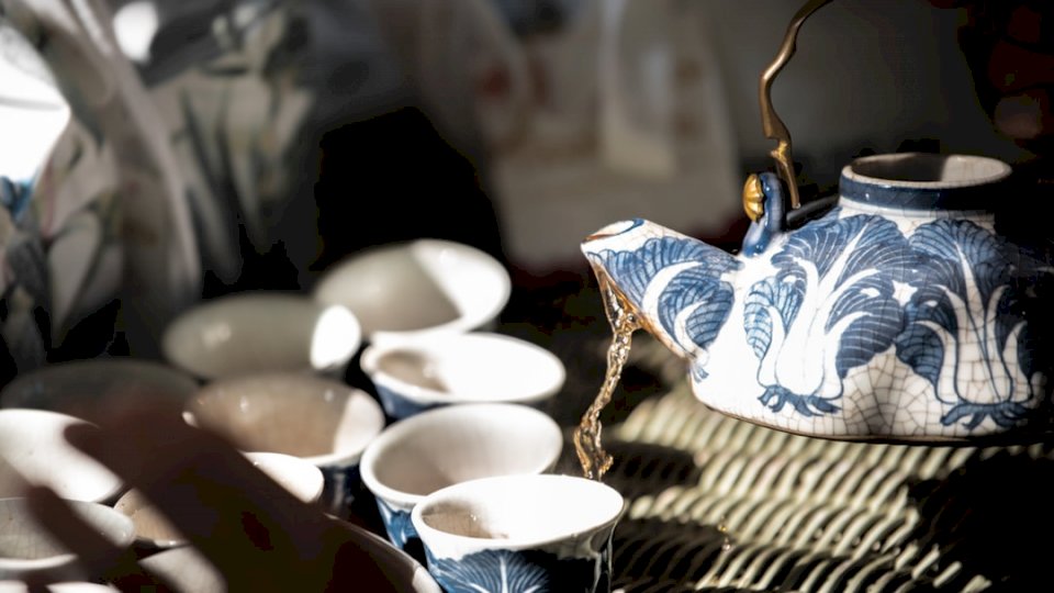 Гарячий китайський чай з антикваріату онлайн пазл