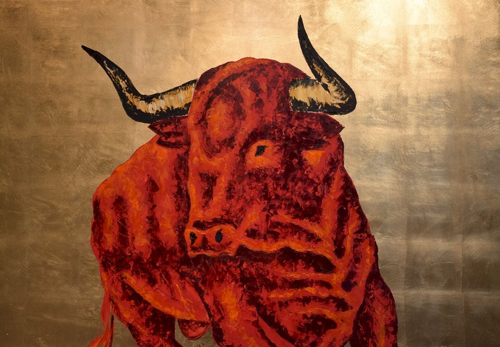painting of a bull online puzzle