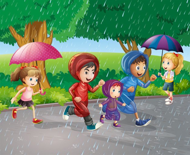 copii în ploaie jigsaw puzzle online