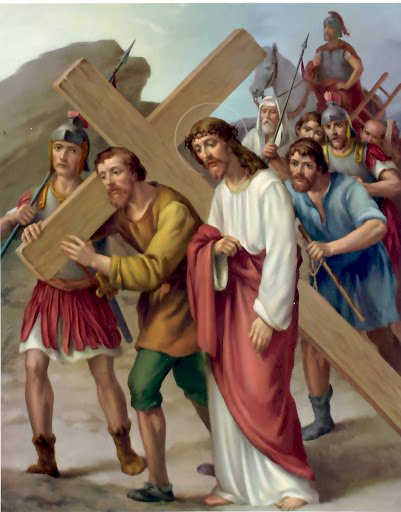 Way of the Cross station V for 64 puzzles online puzzle