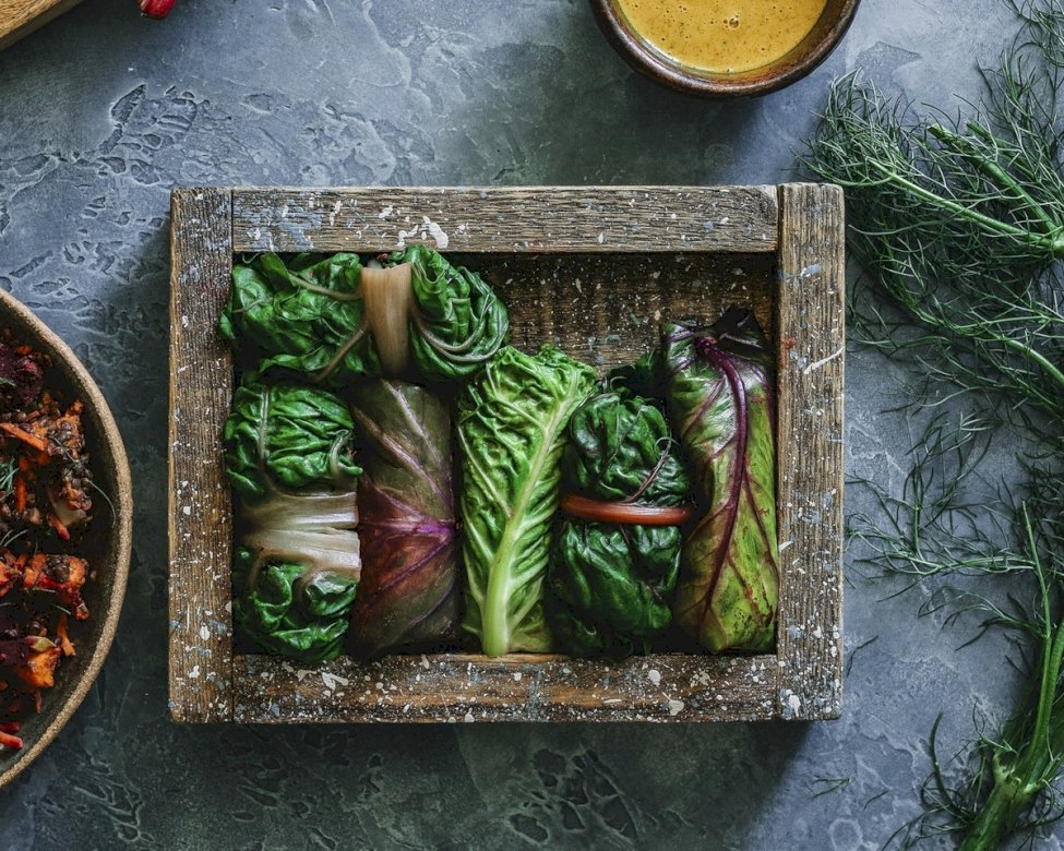 Vegan ρολά λάχανου παζλ online