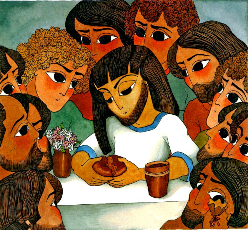 Gesù celebra il sacramento con i suoi amici puzzle online