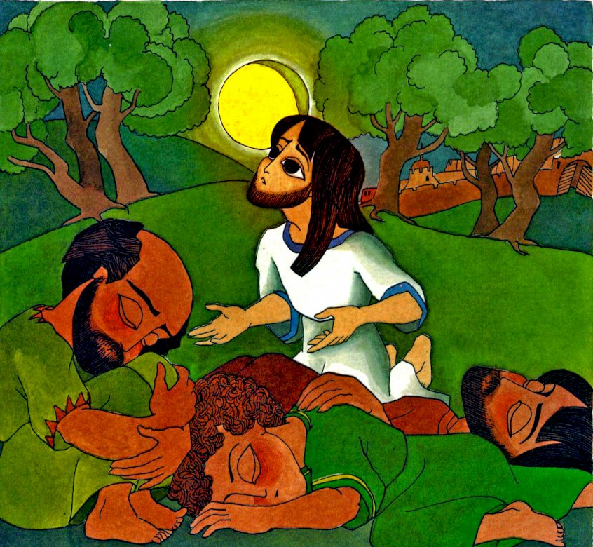 Ježíš se modlí v Getsemanské zahradě skládačky online