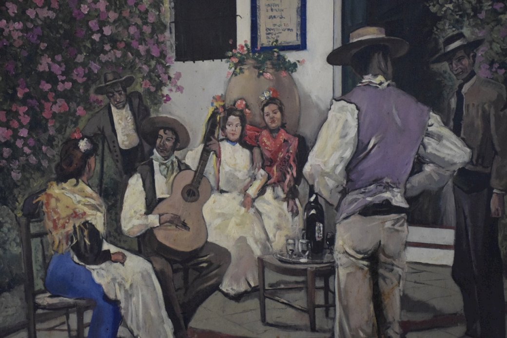 cuadro flamenco en bar de Malaga rompecabezas en línea