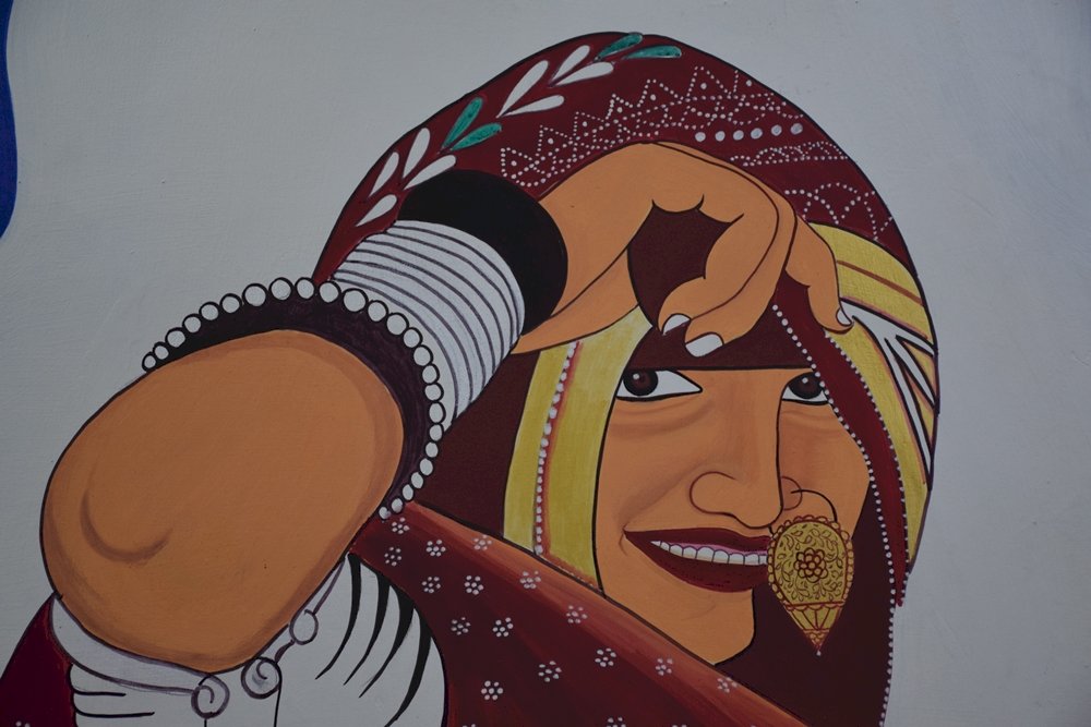 kresba ženy z Indie skládačky online