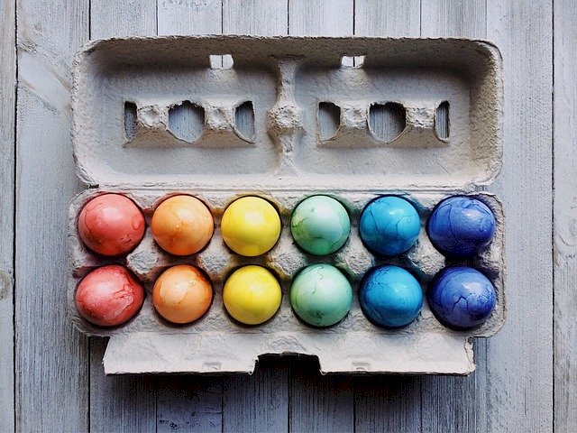 Разноцветные яйца онлайн-пазл