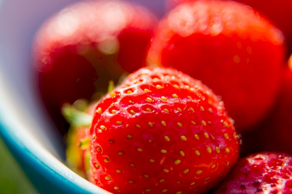 Piros bogyós gyümölcsök egy tányérra kirakós online