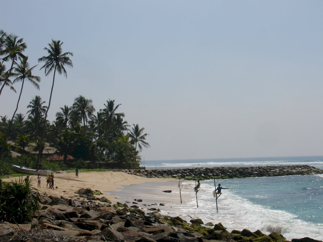 strand och fiskare på Sri Lanka pussel på nätet