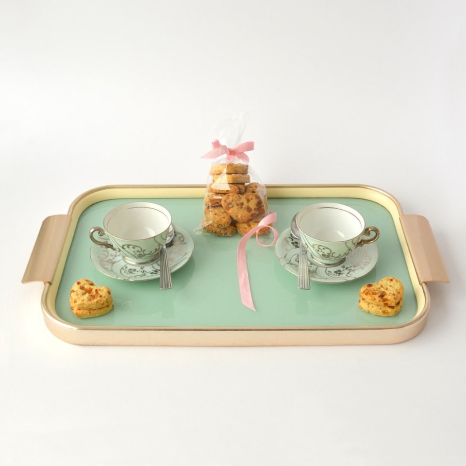 Tray with teacups and cookies jigsaw puzzle online