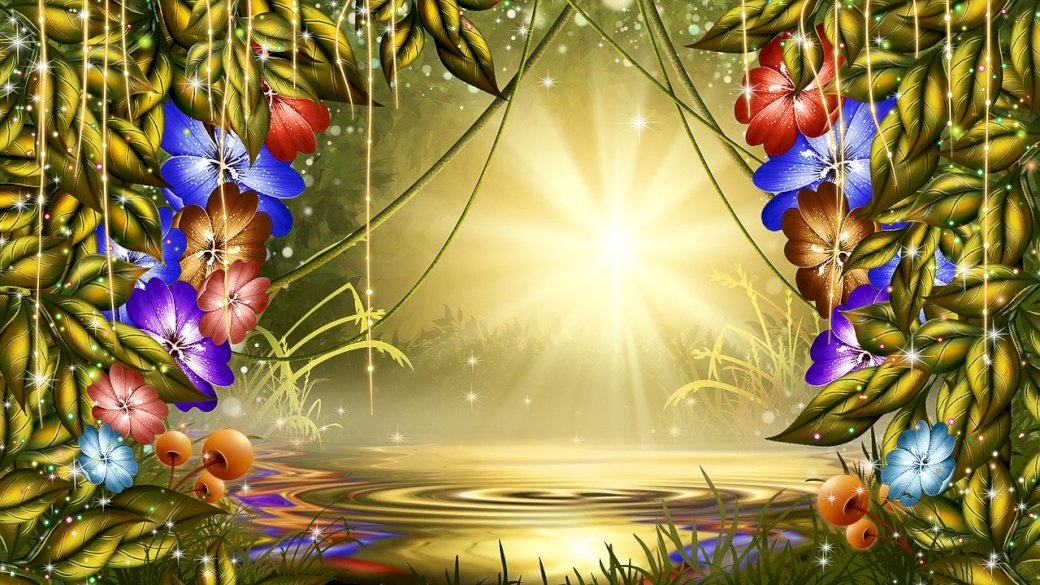 sclipiri de lumină și flori puzzle online