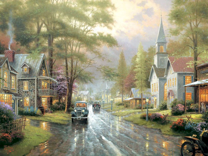 street in the rain jigsaw puzzle online