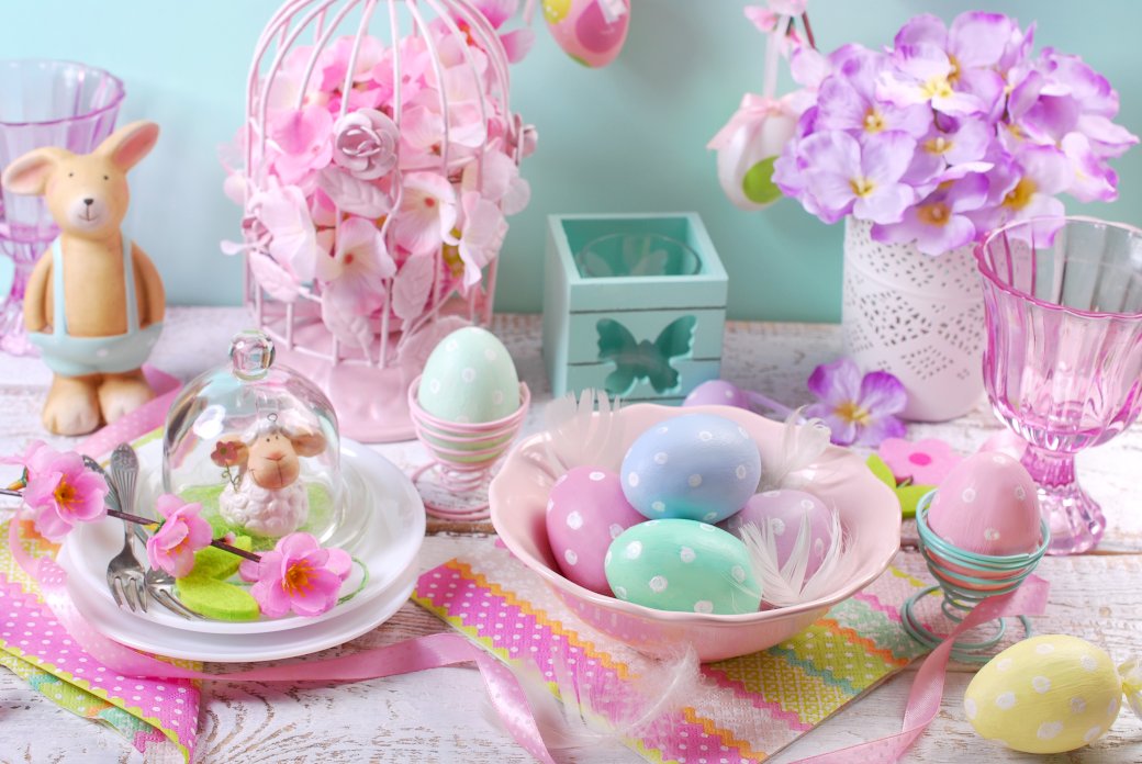 Великден, декорации, великденски яйца онлайн пъзел