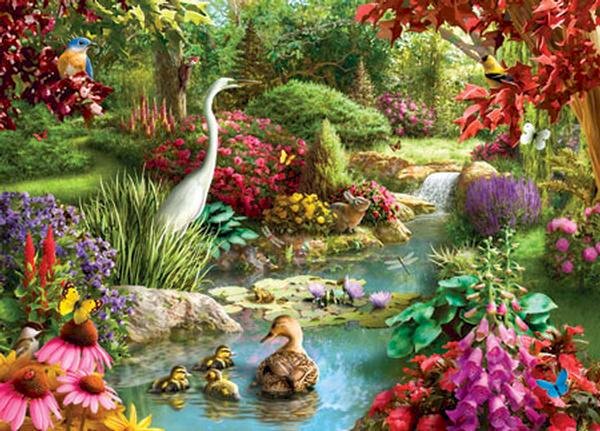 Above the pond. online puzzle