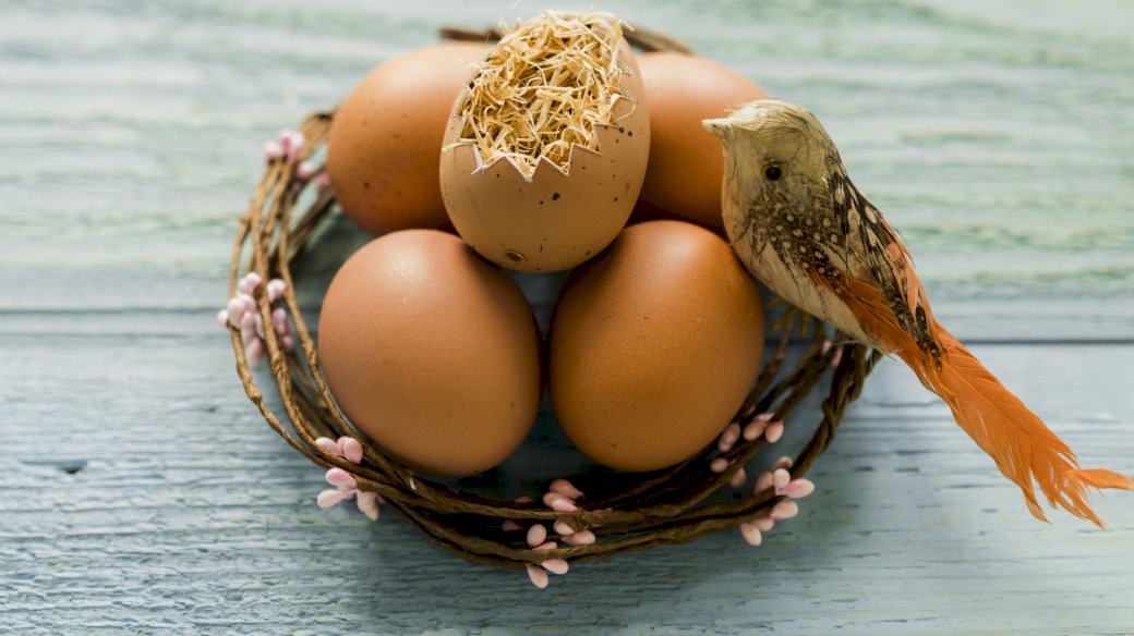 Великденски яйца, птица, гнездо онлайн пъзел