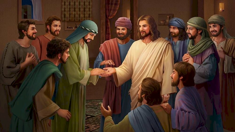 Ježíš se zjevuje svým učedníkům online puzzle