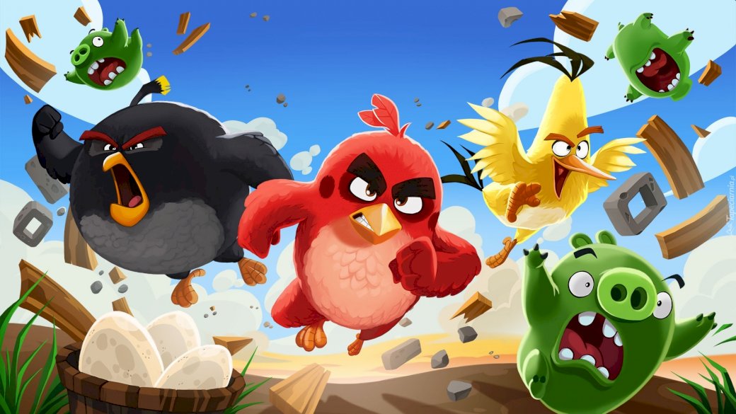 Colorful birds, Angry Birds jigsaw puzzle online