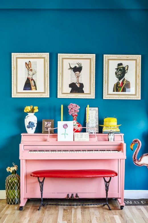 Rózsaszín zongora kirakós online