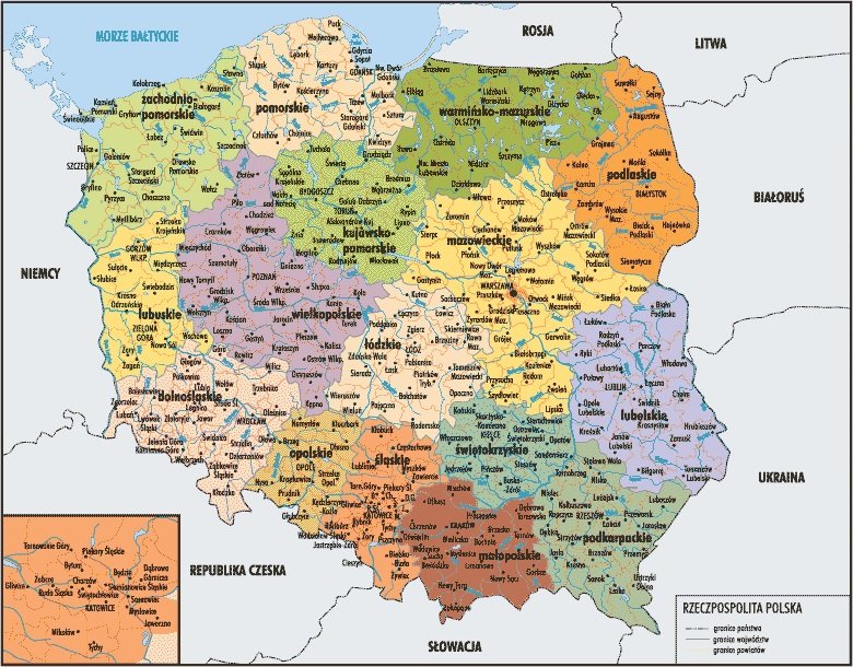 Mapa Polska skládačky online