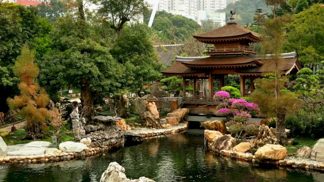 čínská zahrada online puzzle