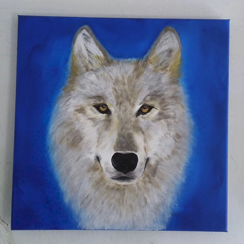 Wolf in acrylic online puzzle