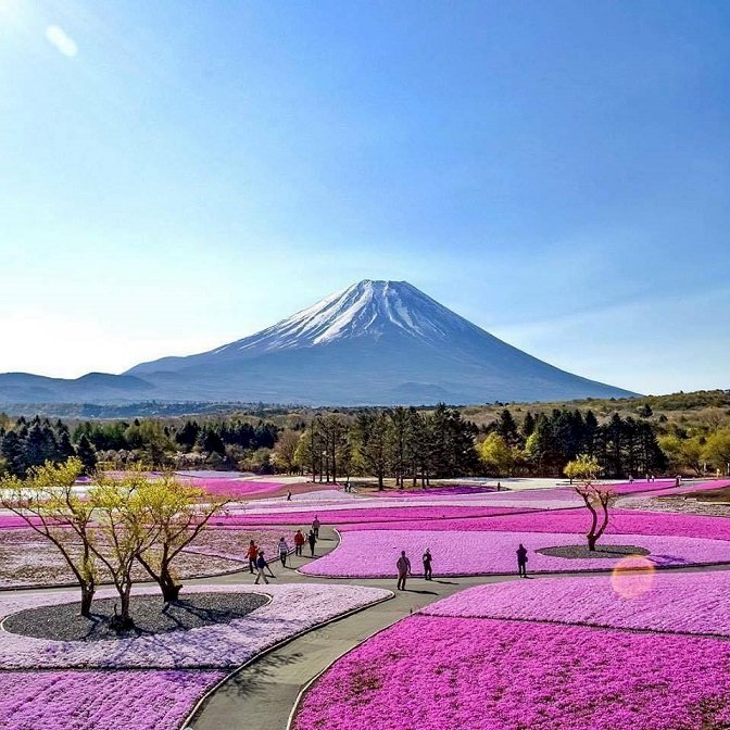 Kilátás nyílik a Fuji-hegyre. kirakós online