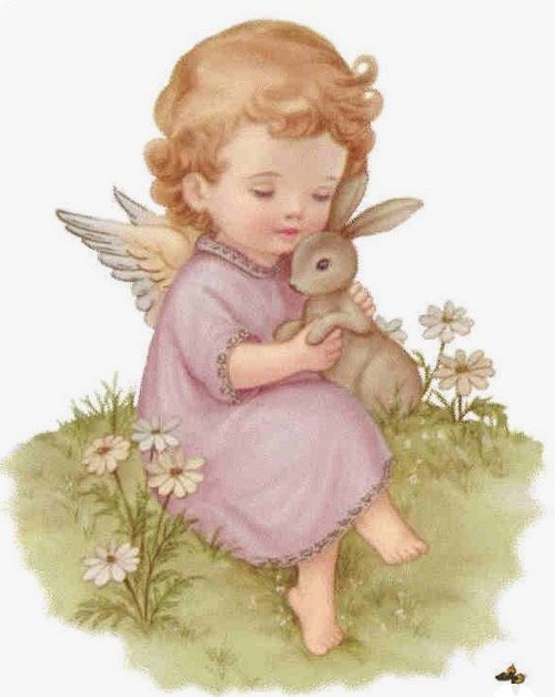 andělíček a malý králíček skládačky online