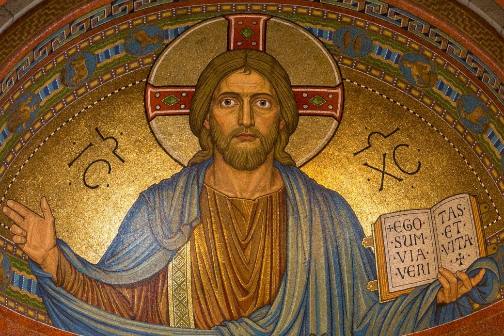 Jézust ábrázoló ólomüveg ablak online puzzle