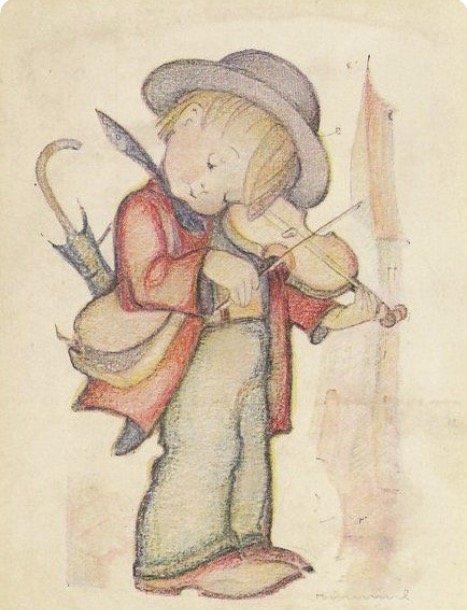 malý houslista cvičí pussel på nätet