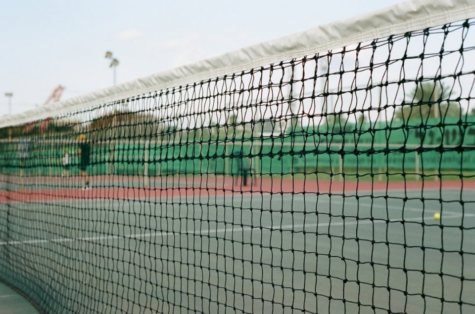Tennis net. Shot on 35mm film. jigsaw puzzle online
