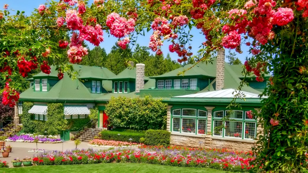 Casa Verde, Jardim, Flores quebra-cabeças online
