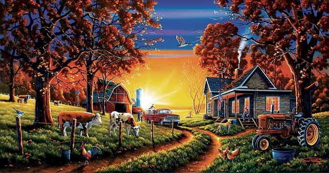 Twilight on the farm. jigsaw puzzle online