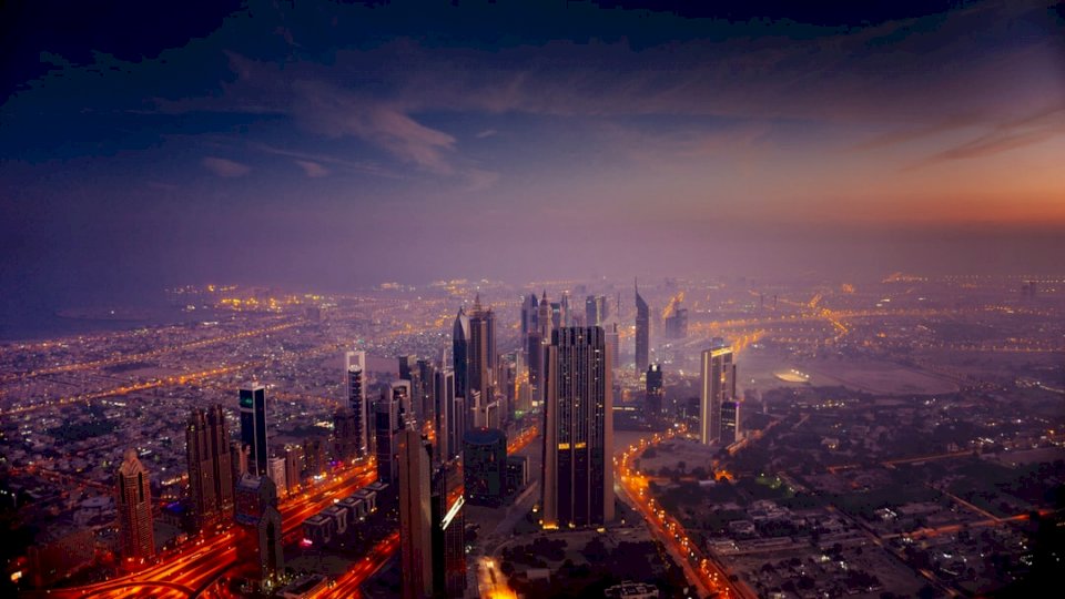 Дубай на сході сонця онлайн пазл