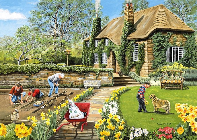 Frühling im Garten. Puzzlespiel online